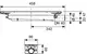 Diagramm eines flachen Abflusses von TECE mit seitlichem DN 40 Auslauf, mit Abmessungen und Höhenangaben zur Installation.
